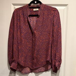 L’Agence Vibrant Purple and Orange Blouse